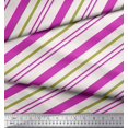 thumbnail image 3 of Soimoi Purple Poly Georgette Fabric Diagonal Stripe Print Fabric by Yard 42 Inch Wide, 3 of 5