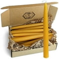 thumbnail image 6 of 100% Pure Beeswax Taper Candles with Dipped Look - 10 Hours Each, 12 Pack, 120 Hours - USA Bees Wax - Handmade - Unscented - All Natural Light Honey Scent, 6 of 6