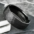 thumbnail image 3 of Tungsten Rings for Men Wedding Bands for Him 8mm Black Hammered Comfort Fit, 3 of 4
