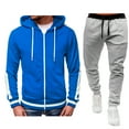 thumbnail image 5 of Bixock Men Jogging Suits Set,Men's 2 Piece Sweatsuit Outfits Solid Color Hooded Full Zip up Sweatshirt Soft Casual Daily Wear Long Pants Set, 5 of 6