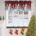 thumbnail image 4 of Christmas Snowman Valance Curtain for Windows Winter Christmas Tree Snowflake Red Plaid Curtain Valances Short Window Treatments Panels for Kitchen Bathroom Laundry Room Basement 42 x 12 Inch, 4 of 7