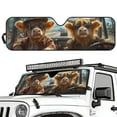 thumbnail image 2 of Uorisanigo Windshield Sun Shade for Jeep, Highland Cow Animal Print Front Windshield Sunshade Compatible with Wrangler TJ JK JL1997-2024 - Car Window Heat Shield Keep Your Car Cooler, 2 of 7