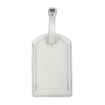 Unique Bargains 1 Pc Solid Color Texture Luggage Tag for Travel Silver Tone PU