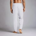 thumbnail image 4 of Homeyce Men's Pajama Bottoms Solid with Drawstring Pajamas Pants with Pockets Elastic Waist Sleep & Lounge Pants Comfortable Casual Lightweight Baggy Relaxed Fit Sleep Pj Bottoms,White L, 4 of 6