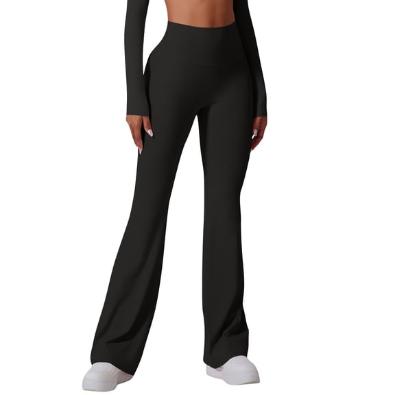 cocolona Womens Summer High Waist Flare Leggings Casual Loose Elastic Waist Wide Leg Outdoor Gym Yoga Pants