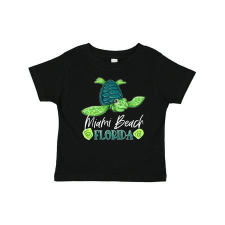 

Inktastic Miami Beach Florida Happy Sea Turtle Gift Baby Boy or Baby Girl T-Shirt