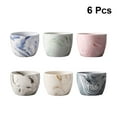 thumbnail image 2 of BESTONZON 6 Pcs Marble Grain Flower Pot Cylinder Succulent Pot Colored Ceramic Decorations Plants Succulent Potted Holder for  Store (Mixed Style), 2 of 6