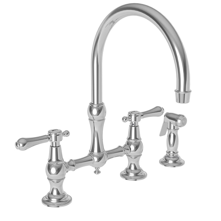 Newport Brass 9458/26 Chesterfield Two Handle High Arc Kitchen Bridge