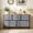 Blue Gray, variant on Simenmax 5-Drawer Fabric Dresser with Side Cabinet with Open Shelf, 26" Wide Storage Tower for Bedroom, Closet, Hallway, Entryway, Living Room, Black