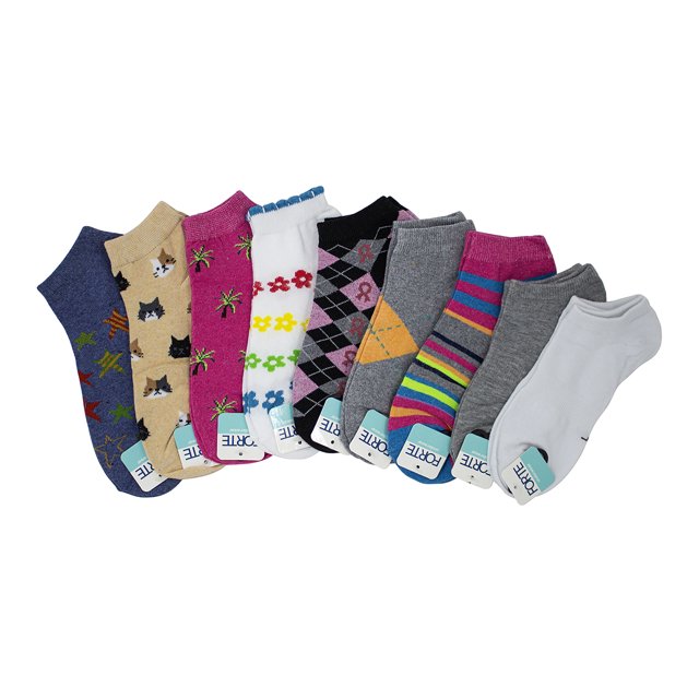 Lote de 48 pares de Tin Forte Underwear Modelo Cosy, Diseños de dibujos y lisos, Dama