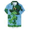thumbnail image 2 of Camisa del día de San Patricio 2024 para hombre, camiseta con estampado 3D completo de cuatro hojas verdes, camiseta informal de manga corta para festivales y playas, 2 of 4