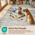 thumbnail image 4 of Design&I 5'x7' Washable Area Rug Sleek Flatweave Pet Friendly & Non-Slip Beige Grey Vintage Striped Alternating Bands Distressed Taupe for Small Living Room, Bedroom, 4 of 7