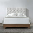 thumbnail image 3 of Modway Rhiannon Diamond Tufted Upholstered Fabric Wood Queen Bed in Walnut/Beige, 3 of 5