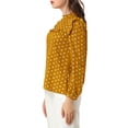 thumbnail image 4 of Allegra K Women's Polka Dots Back Bow Tie Long Sleeve Leisure Blouse, 4 of 6