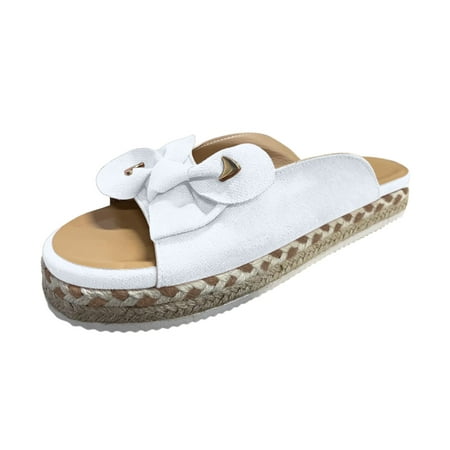 

VerPetridure Platform Sandals for Women Summer Comfy Bowknot Beach Slippers Shoes Peep Toe Novelty Flip Flops Casual Sandal Shoes