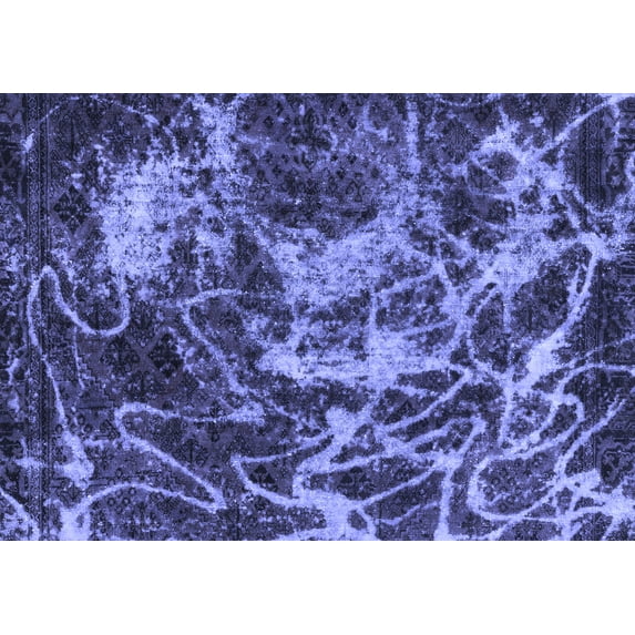 Ahgly Company Indoor Rectangle Abstract Blue Modern Area Rugs, 2' x 5'