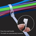 thumbnail image 4 of Reusable Zip Ties under $5! CQCYD Releasable Zip Ties, 8 Inch Reusable Cable Ties for Organizing Wires Cables, 30lbs Tensile Strength Nylon Ties, Pack of 200 White Ties for Home Office Garden, 4 of 9