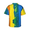 thumbnail image 3 of Daiia Rainbow Colored Hawaiian Shirt for Men Gentle Cotton Regular Short Sleeve Casual-XX-Large, 3 of 9