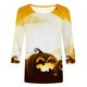 thumbnail image 1 of Puntoco Camiseta Suelta con Estampado de Moda para Mujer Camisa de Manga de Siete Puntos Camiseta Informal con Cuello Redondo Puntoco Puntoco-2833, 1 of 4