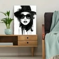 thumbnail image 5 of Black and White Fashion Portrait Decoration Painting/Canvas Art， Perfect for Living Room， Bedroom， Office， Hotel， Restaurant， Studio， and Gallery Walls., 5 of 7