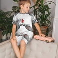 thumbnail image 4 of Fotbe Moose Kissing Under Mistletoe Pijama Estampada de 2 Piezas para Niños – Ropa de Dormir de Manga Corta Cómoda para Niños y Niñas, Camiseta y Shorts de Algodón-3X-Large, 4 of 6
