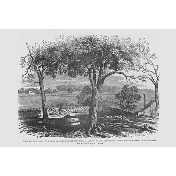 Site of Battle with Stonewall Jackson & where Crook was defeated in 1964-Fine Art Canvas Print (20" x 30")