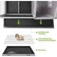 thumbnail image 3 of Aivituvin Rabbit Hutch Indoor Bunny Cage Outdoor Wooden Guinea Pig Cage Bunny House with Removable Metal Wire Floor, Lockable Caster Wheels, Leakproof Plastic Tray for 1-2 Rabbits, Small Animals, 3 of 10