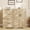 Wood Color, variant on Senfot Double Door 4 Drawer Low Wardrobe, PB Board Construction, Compact Storage Armoire for Bedroom Closet Small Space Wood Color
