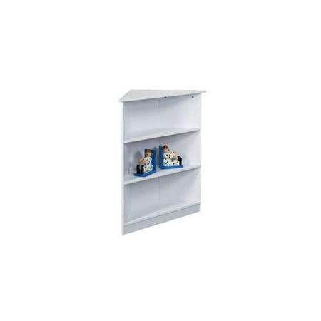 Giftmark 5000w 36;H Corner Three Tier Bookcase with Top Shelf in White