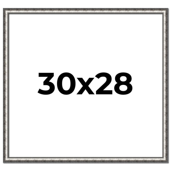 30x28 Frame Silver Real Wood Picture Frame Width 1.125 Inches | Interior Frame Depth 0.5 Inches |