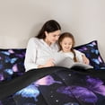 thumbnail image 5 of Feelyou Watercolor Butterfly Twin Comforter Sets, Bling Srars Galaxy Bedding Set, 2pcs, 5 of 8