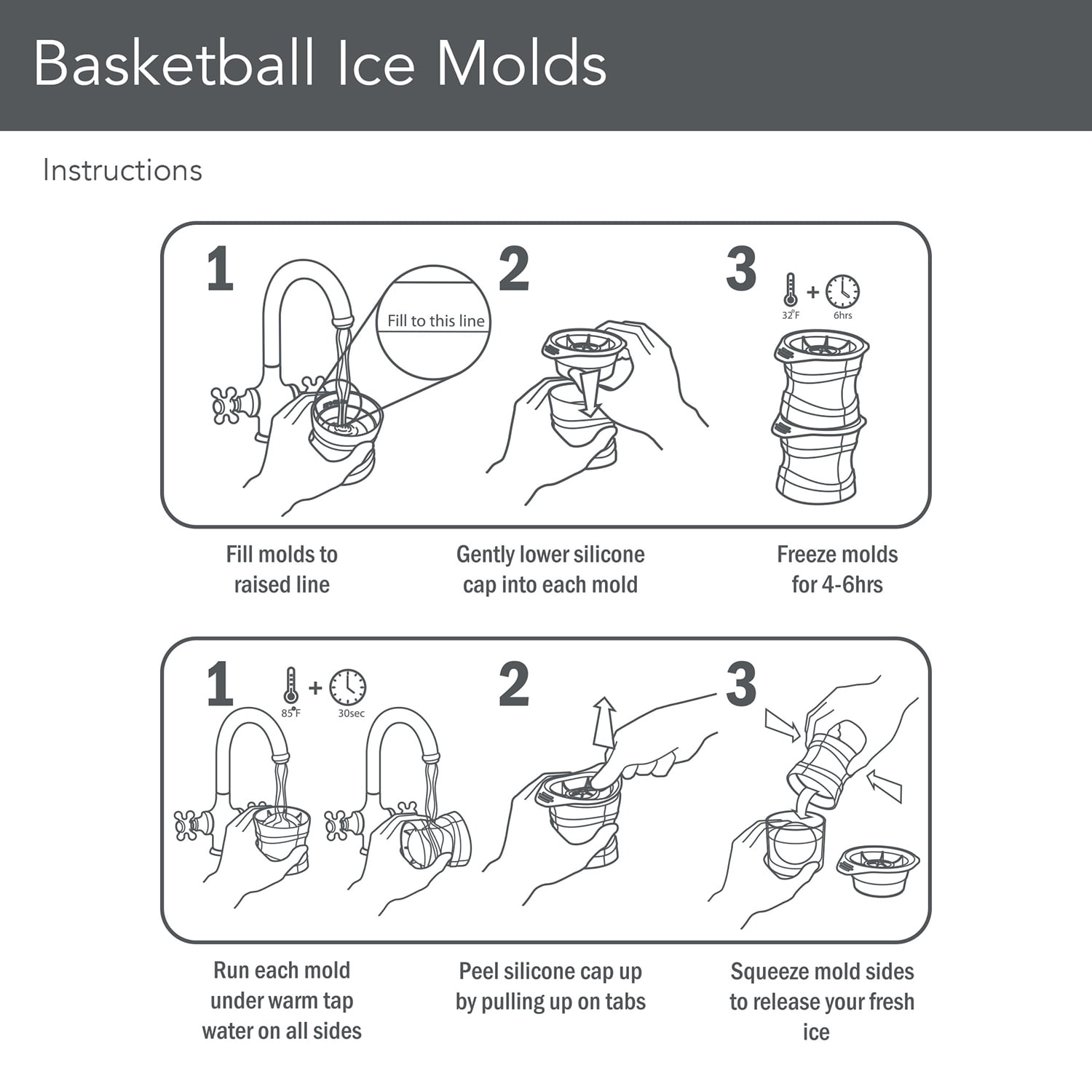 Basketball Shape Ice Molds