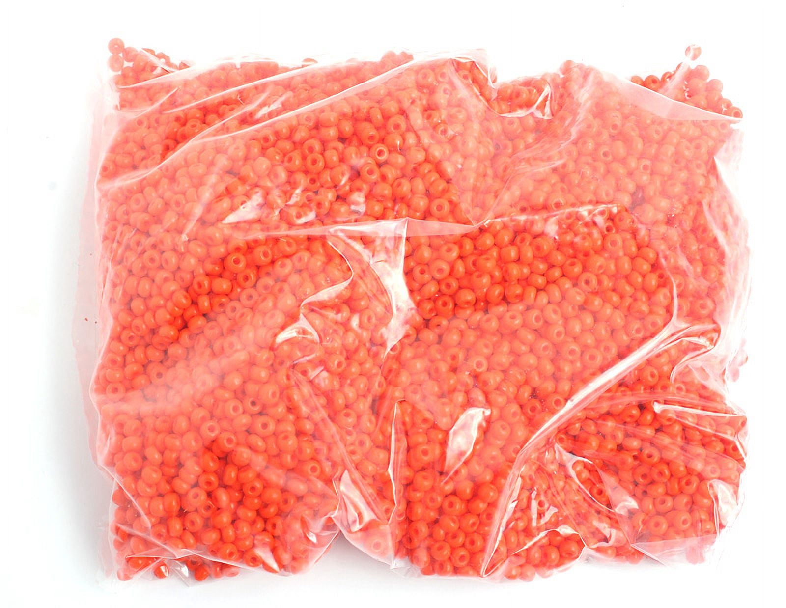 John Bead Czech Glass Seed Beads 6/0 (500g) Opaque Orange Bead