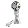 thumbnail image 1 of Ventilador portátil mano con forma balón fútbol, ​​recargable, con 6 velocidades y hielo para oficina, camping y hogar. plata, 1 of 8