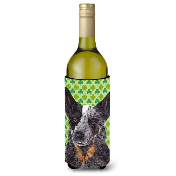Caroline's Treasures SC9316LITERK Australian Cattle Dog   Shamrock  Beverage Bottle Hugger,  Beverage Bottle