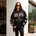 thumbnail image 5 of Women's Gameday Couture  Black Atlanta United FC Velocity Rhinestone Star Sweatshirt, 5 of 6