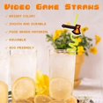 thumbnail image 3 of [Checkered Wheat Blocks] Cute Party Straw Cartoon Straw Sticker Spiral Straw Sticker Hot Topics 24PCS set, 3 of 5