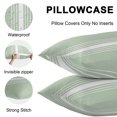 thumbnail image 4 of Sage Green White Stripe Outdoor Pillow Covers 20x20 Inch Throw Pillow Covers Set of 2 Waterproof Decorative Pillow Cases Modern Rustic Vertical Striped Cushion Covers for Patio Furniture Garden Couch, 4 of 8