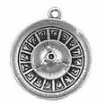 thumbnail image 1 of Sterling Silver 30" 1mm Box Chain Casino Roulette Wheel Pendant Necklace, 1 of 2