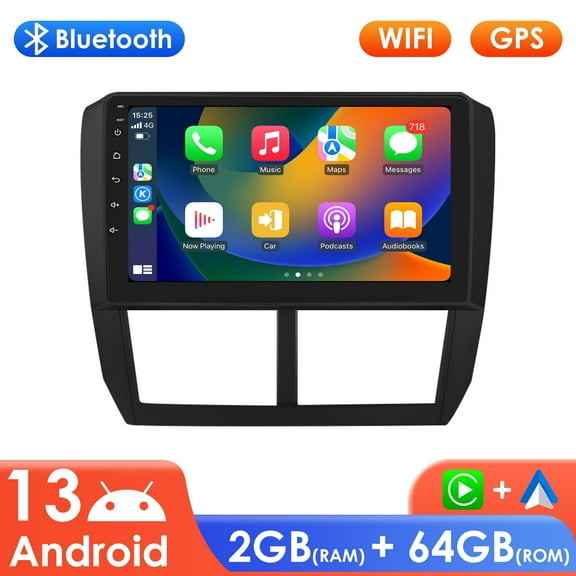 Apple Carplay Android 13 Bluetooth 2 64GB Wifi RDS Car Stereo Radio Head Unit GPS Navigation Player For Subaru Forester 2008-2012/ Impreza WRX STI 2008 2009 2010 2011 2012 2013 2014