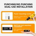 thumbnail image 5 of Toilet Paper Holder with Phone Shelf, Adhesive or Screw Wall Mount Toilet Tissue Roll Holder, Rustproof & Multifunctional Stainless Steel Bathroom Storage Dispenser  Black, 5 of 7
