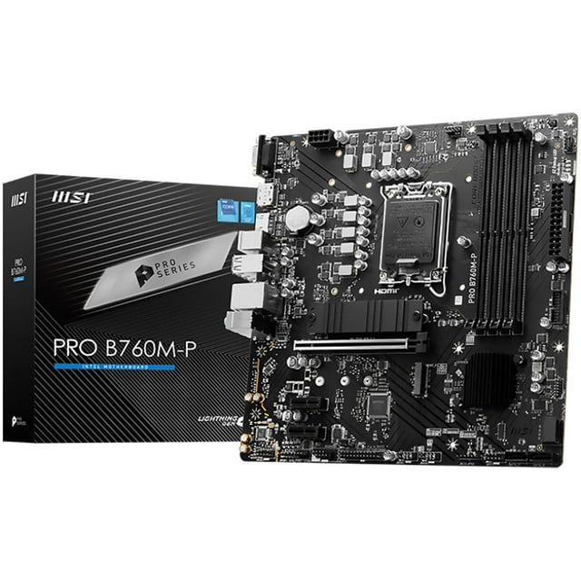 Tarjeta Madre MSI PRO B760M-P LGA1700 4x DDR5 2x M.2 PCIe 4.0 Micro ATX negro