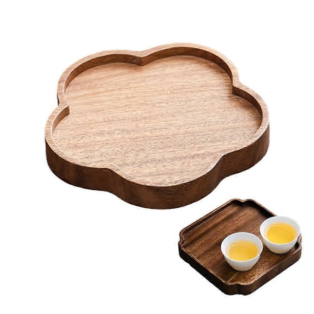Black Walnut Tea Tray For Gongfu Tea Ceremony, Cloud-Shaped Wooden Tea Table