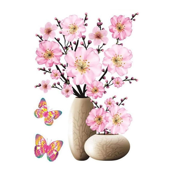 Yuedong DIY Wall Sticker 3D Stereo Stickers For Fridge Wall Decorations Self-Adhesive Waterproof 3D Plants Vase