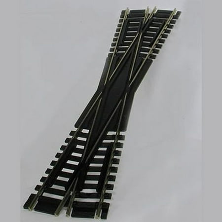 Scale Wood Grade Crossing - Atlas HO Scale Code 100 Custom-Line 12.5 Degree Crossing, Simulated black wood ties By Atlas Model Railroad