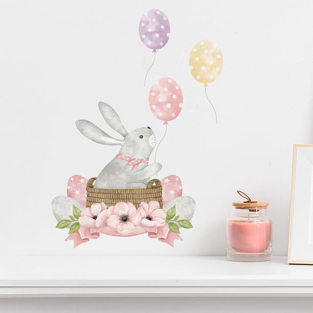 Fiudx Adhesivo de Pared con Flores Verdes, Exquisita Decoración para El Hogar, Fácil Instalación, Decoración para Dormitorio y Sala de Estar, Pintura de Pascua, Uso En Interiores y Exteriores.