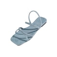 thumbnail image 3 of Domuza Strappy Sandals for Women Square Toe Dressy Summer Cute Vacation Ankle Strap Slip on Sandal Shoes Light Blue 9（EU-42）, 3 of 4
