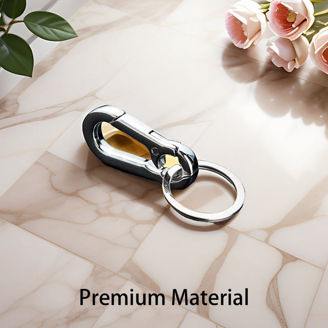Heavy Duty Alloy Carabiner Keychain Clip Secure Universal Belt Hook Accessory with Double Ring Design