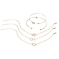 thumbnail image 2 of WREESH 5 Piece Set Of Round Round Diamond Knot Fashion Open Geometric Chain Bracelet Bracelet Jewelry For Girlfriend And Mother, 2 of 6