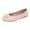 Beige, variant on Women Solid Color Ballet Flats Soft Soled Comfy Round Toe Flower Decor Shoes